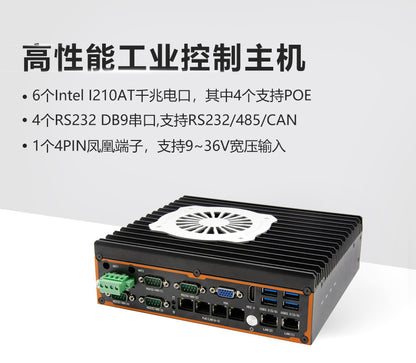 G3250F-L6 Mini Industrial Computer 6 Network Ports 4 Serial Ports XP Industrial PC 7/8th Gen i7 i5 Industrial Host