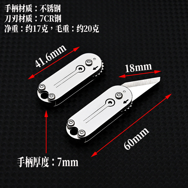Cute Stainless Steel Mini Pocket Knife Portable Pocket Knife Keychain Pendant Unboxing Courier Knife