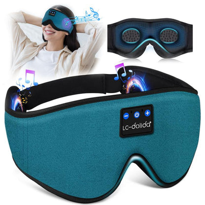 3D Bluetooth Sleep Mask with Headphones, Wireless Music Sleep Headband Eye Mask for Side Sleepers,Sleeping Comfortable Black-3D