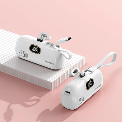 22.5W Portable Fast Charger Power Bank, 5000mAh 3-in-1 PD Fast Charging Battery Pack with LED Display