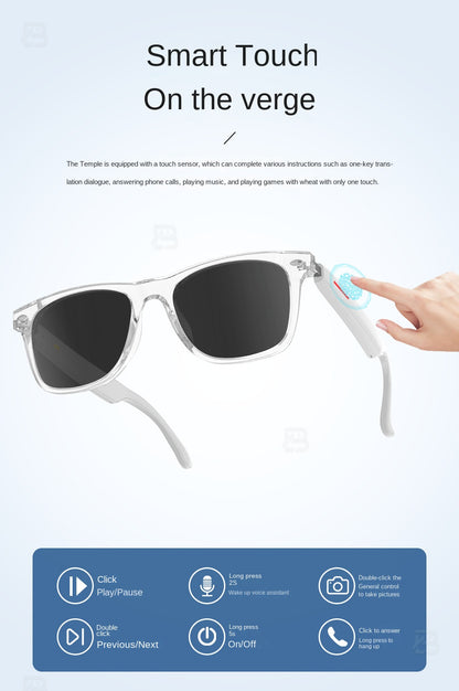 Black Technology Translation Smart Wireless Bluetooth Headset Myopia Glasses Anti-Blue Light Voice Call IOS Android Universal