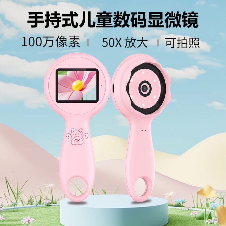 2024Amazon’s new portable handheld magnifying microscope Elementary school children's educational science experiment toys