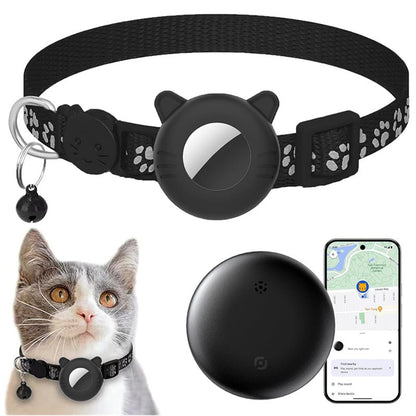 iOS Dedicated Pet Locator Collar Global Tracker Compatible with Apple Find My Locator Cat Collar