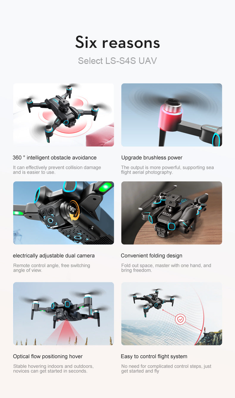 Cross-border Drone Brushless Motor ESC HD Lens Optical Flow Positioning Remote Control Aircraft Obstacle Avoidance Quadcopter