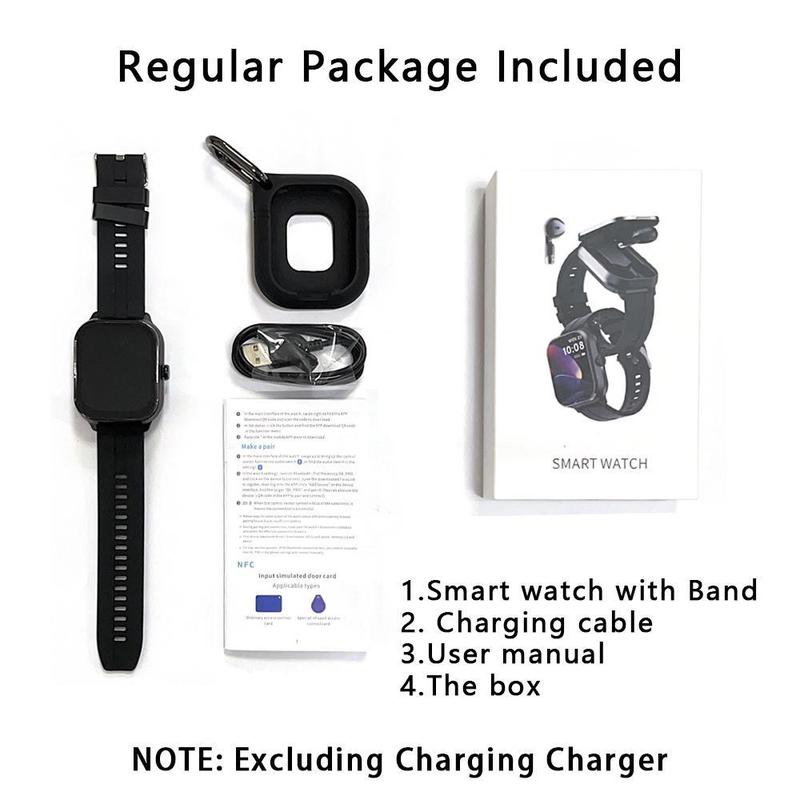 SIMSONLAB 2.01 Inch Smart Watch with Silicone Case, Fashionable Wearable Device for Men & Women, Support BT Calling and NFC Function, Multi-sport Modes Fitness Tracker