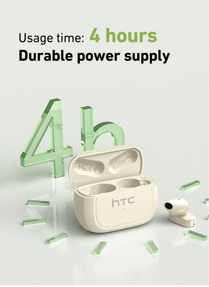 HTC NE51 Wireless Earbuds Bluetooth 6.0 Earphones Waterproof Wireless Earphones, Sports, Study and Audio Calls | Built in Microphone In Ear Earbuds, Gaming Bluetooth Headphones