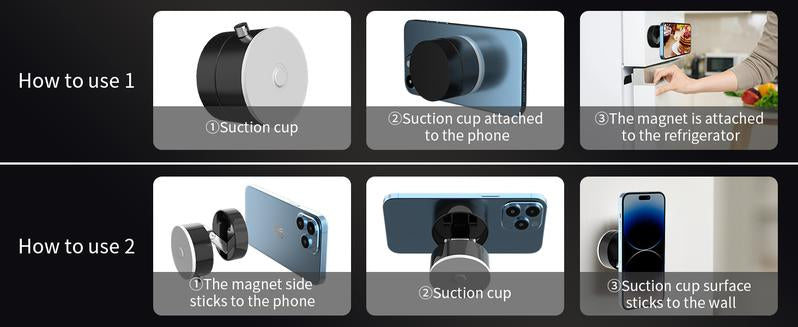 Vacuum Magnetic Phone Holder Stand – Foldable & Retractable Mount with Strong Magnetic Suction, Portable Phone Stand for Car, Mirror, Gym & Multi-Scene Use | Bubble-Free, Spotless Screen Design