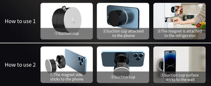 Vacuum Magnetic Phone Holder Stand – Foldable & Retractable Mount with Strong Magnetic Suction, Portable Phone Stand for Car, Mirror, Gym & Multi-Scene Use | Bubble-Free, Spotless Screen Design