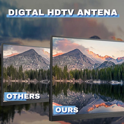 HDTV Antenna, Long Range Indoor TV Antenna, Digital Antenna Amplifier Signal Booster, Supports 4K 1080p, Smart TV Free Local Channels