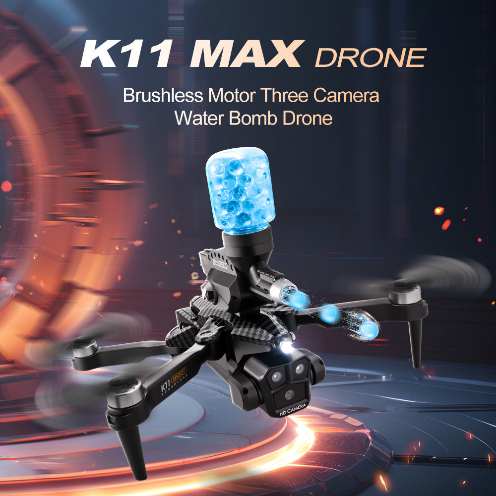 K11Max Drone Brushless Motor Three-Camera Aerial Photography Quadcopter Water Bomb Launch Remote Control Aircraft Drone