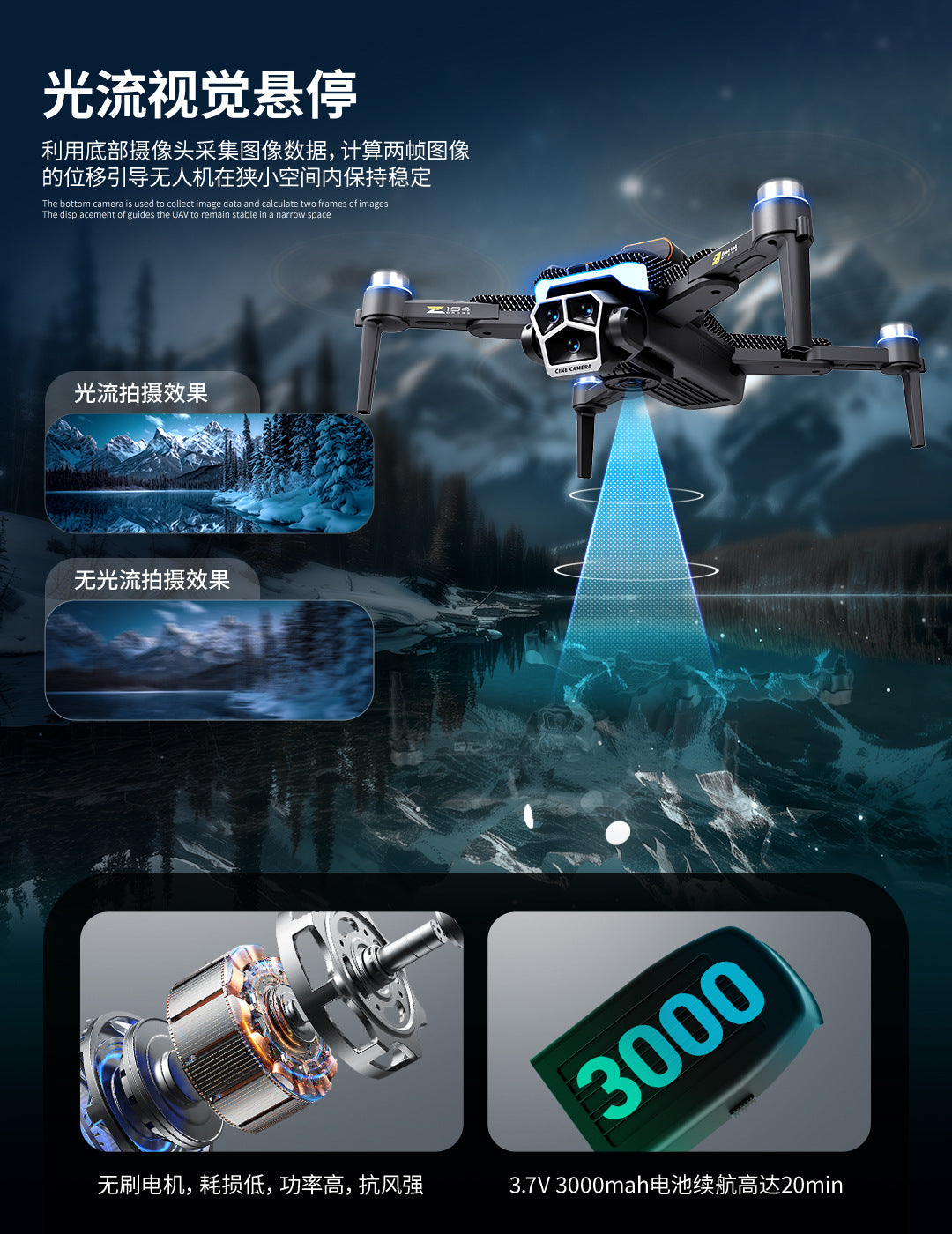 Cross-Border Z104Drone remote control with screen brushless motor HD aerial photography GPS Intelligent Positioning Remote Control Drone