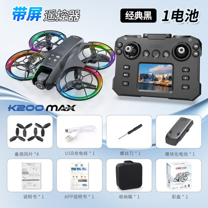 Cross-Border K200 Drone Brushless with Screen Aerial Photography Aircraft Optical Flow Positioning Color Light Full Protection Remote Control Plane