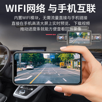 2025Cross-Border4K High-definition Dash Cam wifi Mobile Phone Interconnection Starlight Night Vision Dual Recording Car Mount DVR Four Records