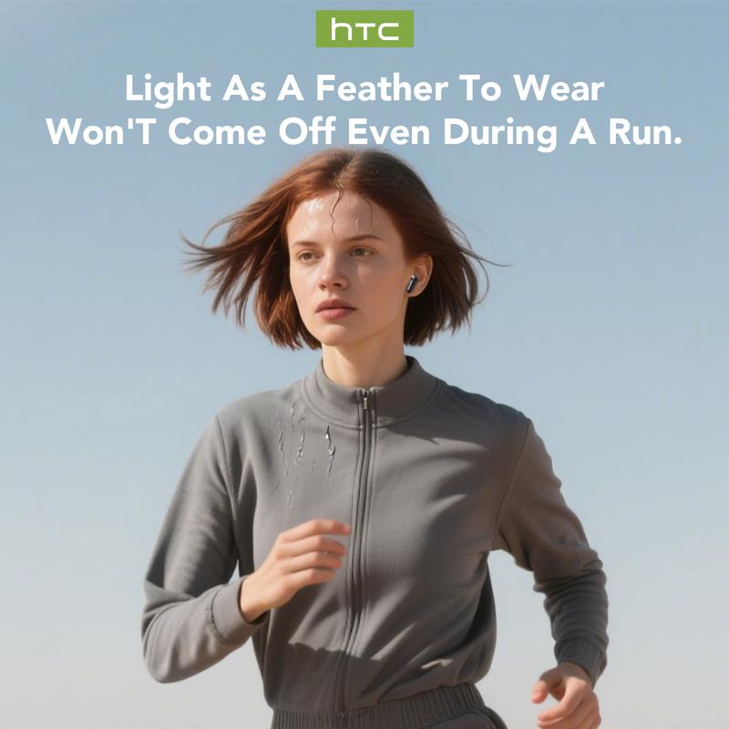 HTC NE20 Bluetooth 5.4 Earphones LED Display High Fidelity Waterproof Wireless Earphones | Suitable for Office, Sports, Study and Audio Calls | Built-in Microphone | Earphones