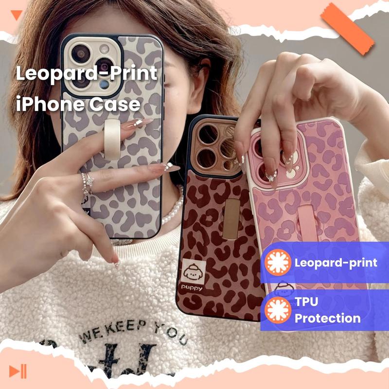 Fashion Leopard-print Pattern Phone Case, Decorative Phone Protector Cover, Phone Accessories Compatible with iPhone 13 14 15 16 Pro Max/Pro, Phone Case
