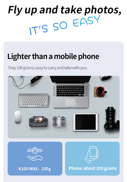 Cross-Border K100MINI Drone with Screen Remote Control Optical Flow Hover Dual Camera Lens HD Aerial Photography Remote Control Aircraft