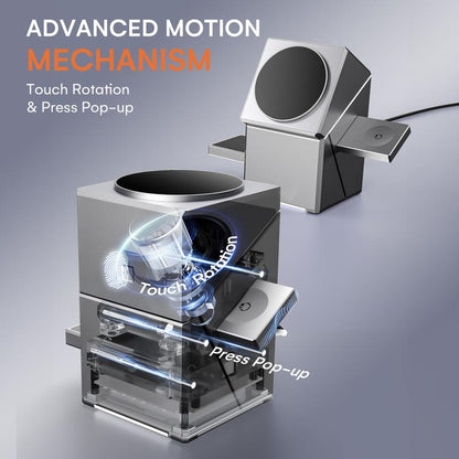 Three in one wireless charger, fast charging, Qi2 certified, suitable for iPhone, iWatch, AirPods headphone charging stations, touch pop-up charging, easy to carry wireless charger,Wireless Multi-Device Charging touch pop-up charging,Gifts,Mother's Day