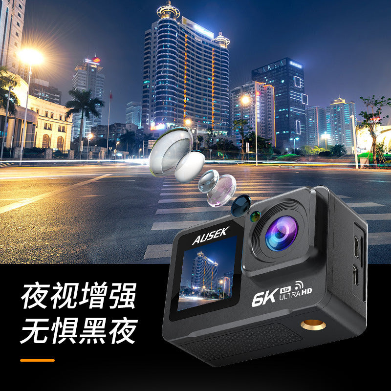 Cross-border new arrival6k Sports Camera Anti-Shake Wireless Shooting Outdoor Cycling Diving Fishing Sports Camera Factory