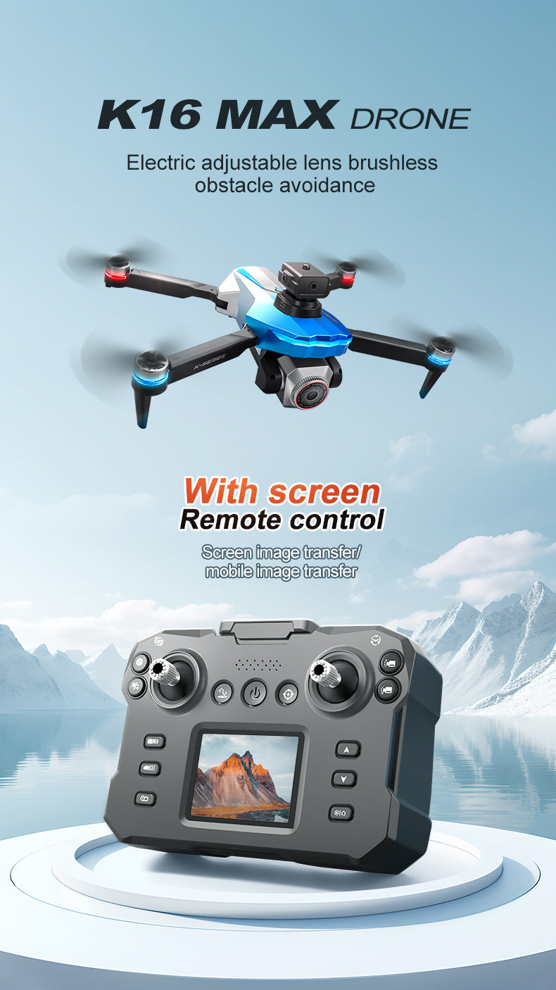 Cross-Border K16Drone remote control with screen brushless long battery life remote aircraft with obstacle avoidance High-Definition Aerial Drone