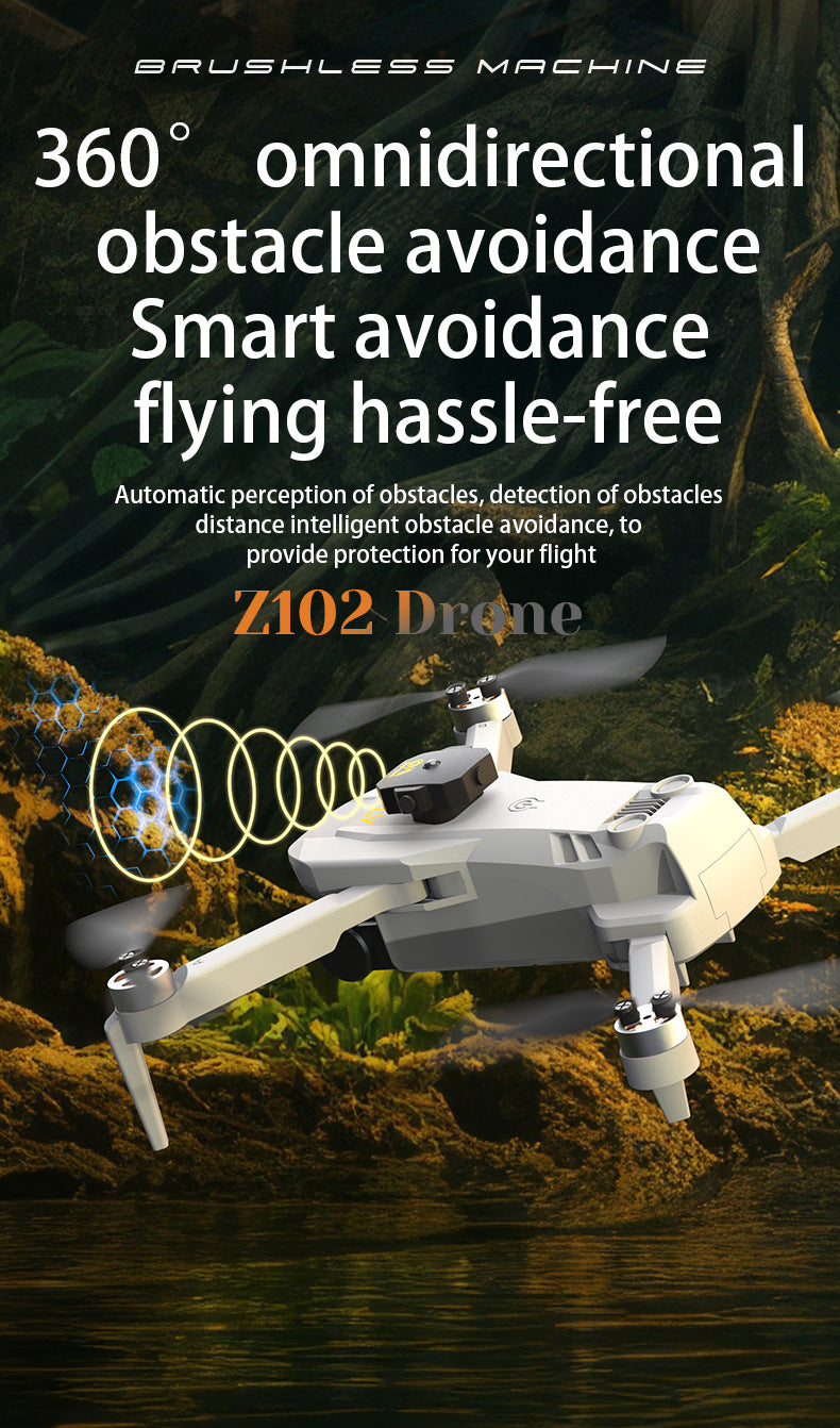 Cross-Border Z102Drone HD Aerial Photography Quadcopter Intelligent Obstacle Avoidance Brushless Motor Remote Control Aircraft Toy