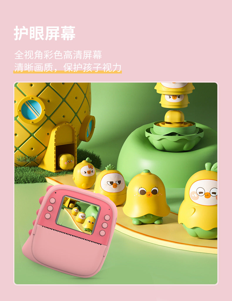 Polaroid Cross-border high-definition photo and video children's camera Student and children's printing camera with silicone case and photo paper