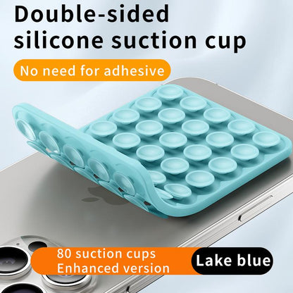 Suction Cup Phone Case Mount Double-Sided,Silicon Sticky Phone Stand for iPhone and Android, Hands-Free Strong Grip Holder for Selfies and Videos - Black