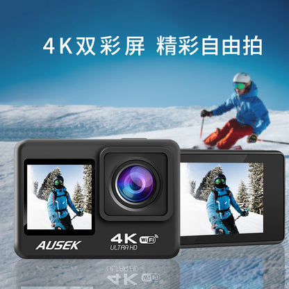 Cross-Border4k Action Camera HD Dual Screen wifi Outdoor sports wireless shooting head-mounted cycling camera factory
