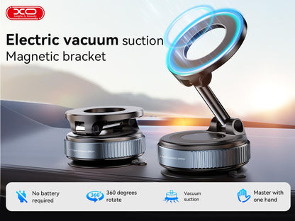 Upgraded Magnetic Phone Holder,Unpowered Version 360° Rotatable Adjustable and Foldable Magnetic & Vacuum Adsorption Car Holder, No Noise for iPhone & Android