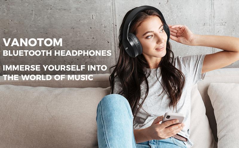 VANOTOM Wireless Headphone,  Foldable Bluetooth Headphones Over Ear, Wireless Headset for Gaming, Phones, Computers, Electronics Audio Headphone Halloween Christmas Gift Earbud