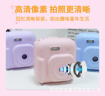 Cross-Border Children's Camera Dual-Shot Bluetooth Multi-Color Printing Camera Girl's Birthday Gift Mobile Printing Polaroid