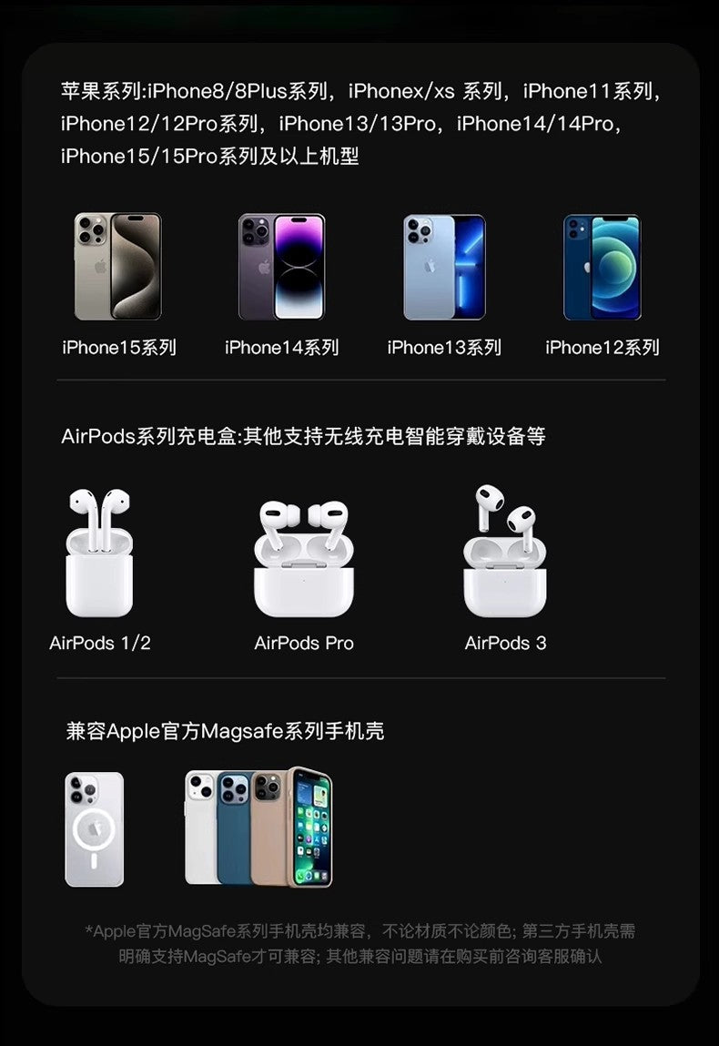 Ultra-Thin MagSafe Magnetic Watch Wireless Power Bank10000mAh Digital Display PD Two-way Fast Charging Power Bank