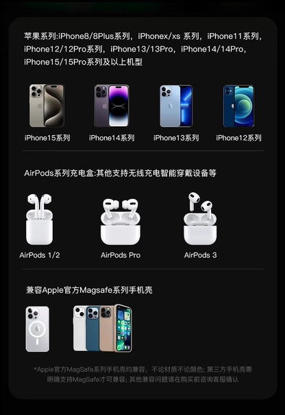 Ultra-Thin MagSafe Magnetic Watch Wireless Power Bank10000mAh Digital Display PD Two-way Fast Charging Power Bank