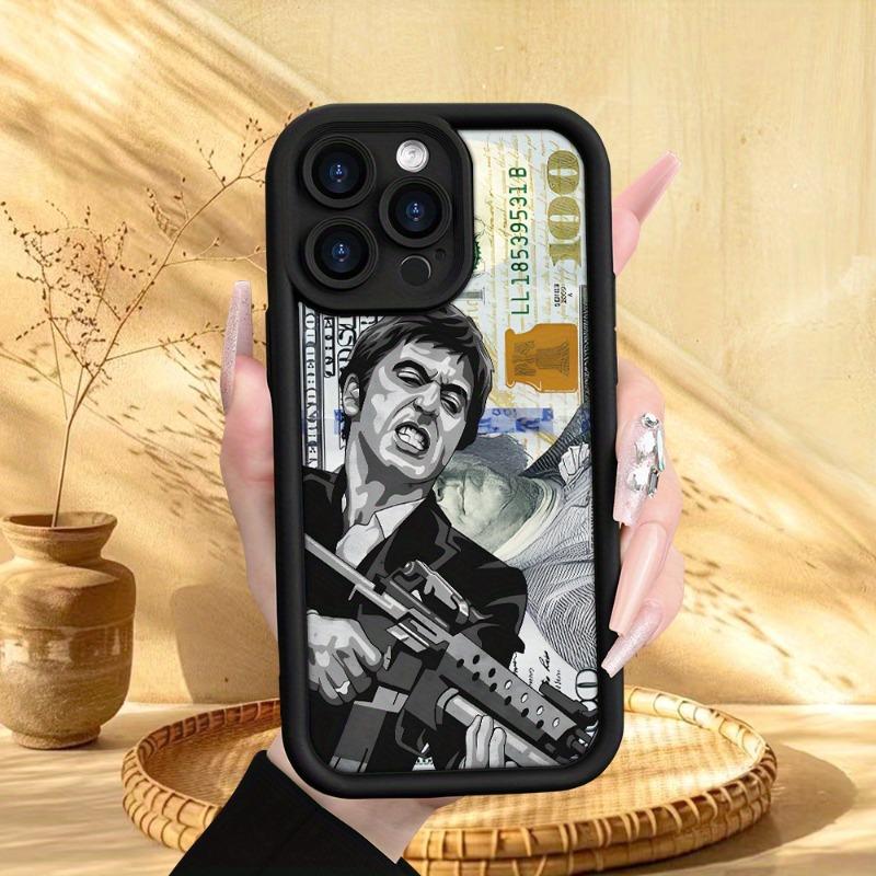 Creative Scar Face Painted Pattern Case for iPhone 16 15 14 Pro Max 13 12 11 XR XS Plus Shockproof Drop Protection Rugged Durable Silicone Cover