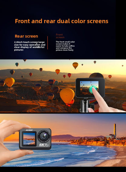 6K Sports Camera Anti-Shake Bare Camera Waterproof Outdoor Cycling Shooting Diving Fishing Sports Camera Cross-Border New Model