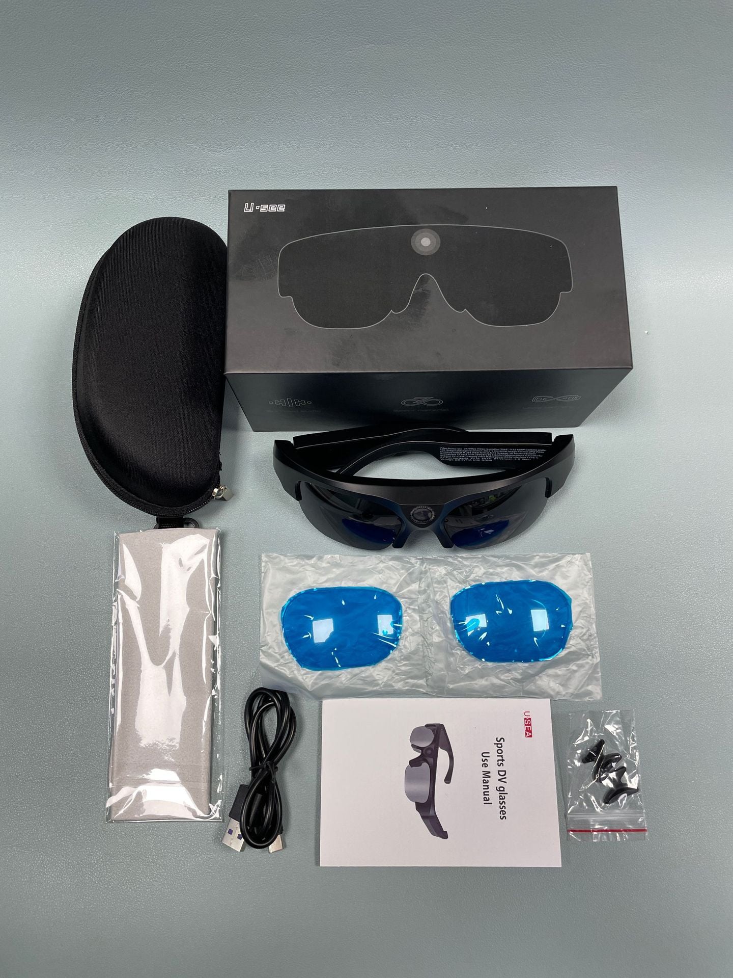 Anti-Blue Light Wireless DV Sports Call Music Listening Cycling Shooting Bluetooth Earphones Audio Smart Glasses