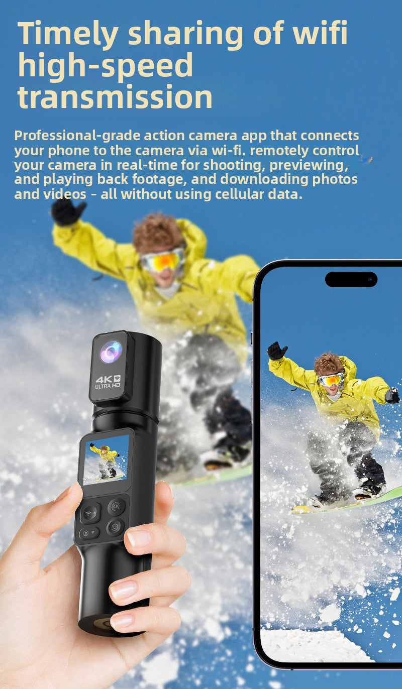 Cross-Border New Handheld Camera 4K Action Camera HD Outdoor Sports Shooting Handheld Vlog Pocket Camera