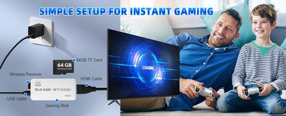 M15 Wireless Retro Game Stick with Built-in 23 Emulators, HD Output System, 2.4G Wireless Controllers & 64GB TF Card for Gamers of All Ages Springtok