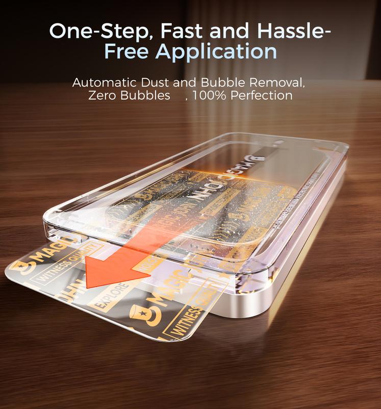 New MAGIC JOHN Premium Upgraded Privacy Screen Protector Dustproof Bubble-Free Ultra-Clear for iPhone & Samsung