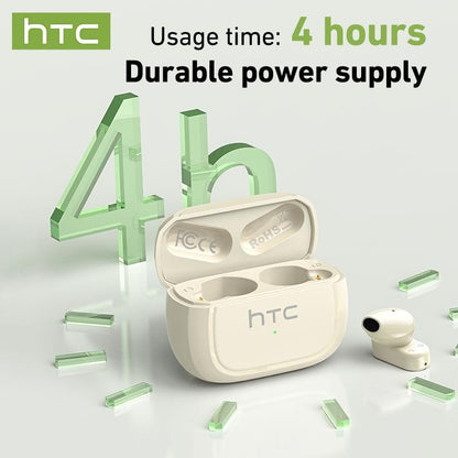 HTC NE51 Wireless Earbuds Bluetooth 6.0 Earphones Waterproof Wireless Earphones, Sports, Study and Audio Calls | Built in Microphone In Ear Earbuds, Gaming Bluetooth Headphones
