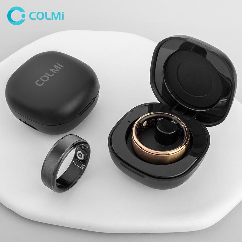 ColMi R03 Smart Ring, Waterproof Smart Ring with Charging Compartment, Fashionable Stainless Steel Ring for Men & Women