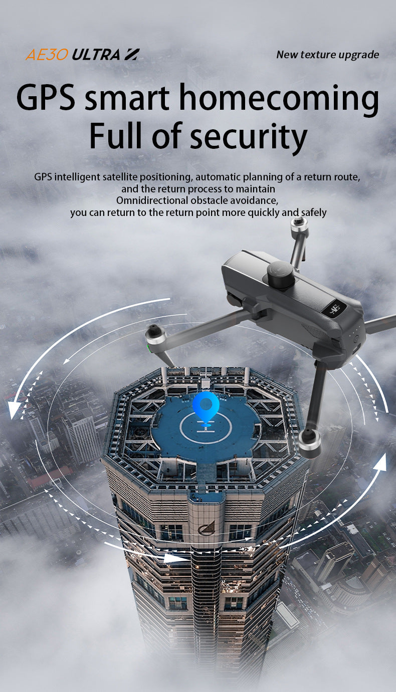 Cross-Border AE30Screen-controlled Three-axis Gimbal Drone HD Aerial Photography Digital Image Transmission GPS Positioning Flight Device Drone