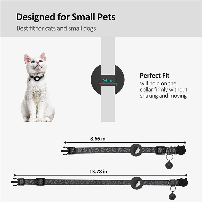 Pet Cat Tracking Collar Only iOS Compatible Apple Find My Locator Footprint Reflective Collar