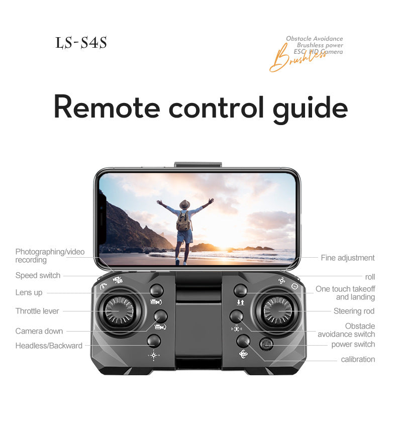 Cross-border Drone Brushless Motor ESC HD Lens Optical Flow Positioning Remote Control Aircraft Obstacle Avoidance Quadcopter