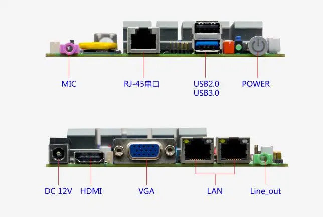 J1900 J1800 NANO Motherboard SBC IPC Mainboard industrial with Celeron Quad Core DC-12V 2-COM Optional 2xGbE LAN  LVDS VGA