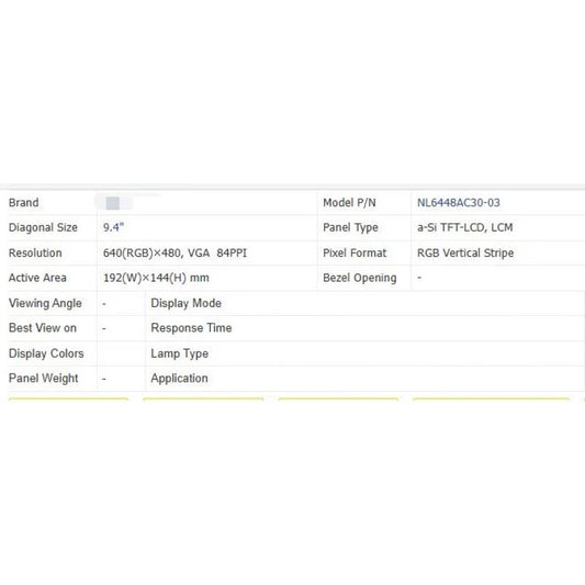 NL6448AC30-03 Brand New Original 9.4 Inch LCD Screen