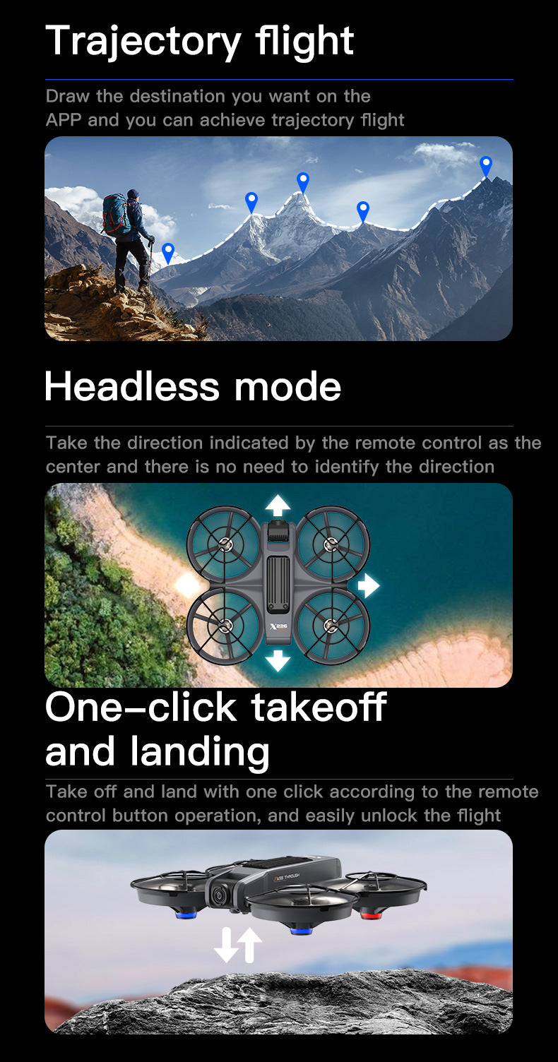 Cross-Border X226Screen-Controlled Drone Optical Flow Positioning Brushless Aircraft HD Aerial Photography ESC Camera Remote-Controlled Airplane