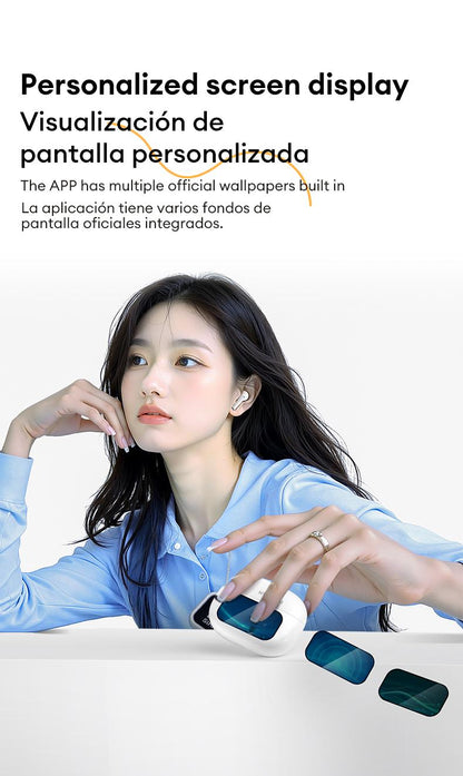 HYUNDAI Friend Pro Noise Reduction Headphones with Full Color Touch Charging Case, Robust Bass Stereo Audio Headset, IPX5 Waterproof & Anti-lost Search Function Earbuds