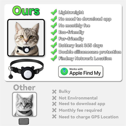 iOS Dedicated Pet Locator Collar Global Tracker Compatible with Apple Find My Locator Cat Collar