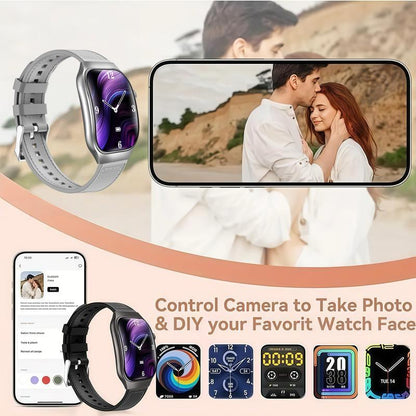 Upgraded 7-in-1 Smartwatch Gift Set – Enhanced Bluetooth Earbuds + Fast Wall Charger + USB Cable + Wireless Watch Charger + 2 Premium Bands | All-in-One Fitness & Everyday Essentials Bundle | Great Value Gift for Men & Women