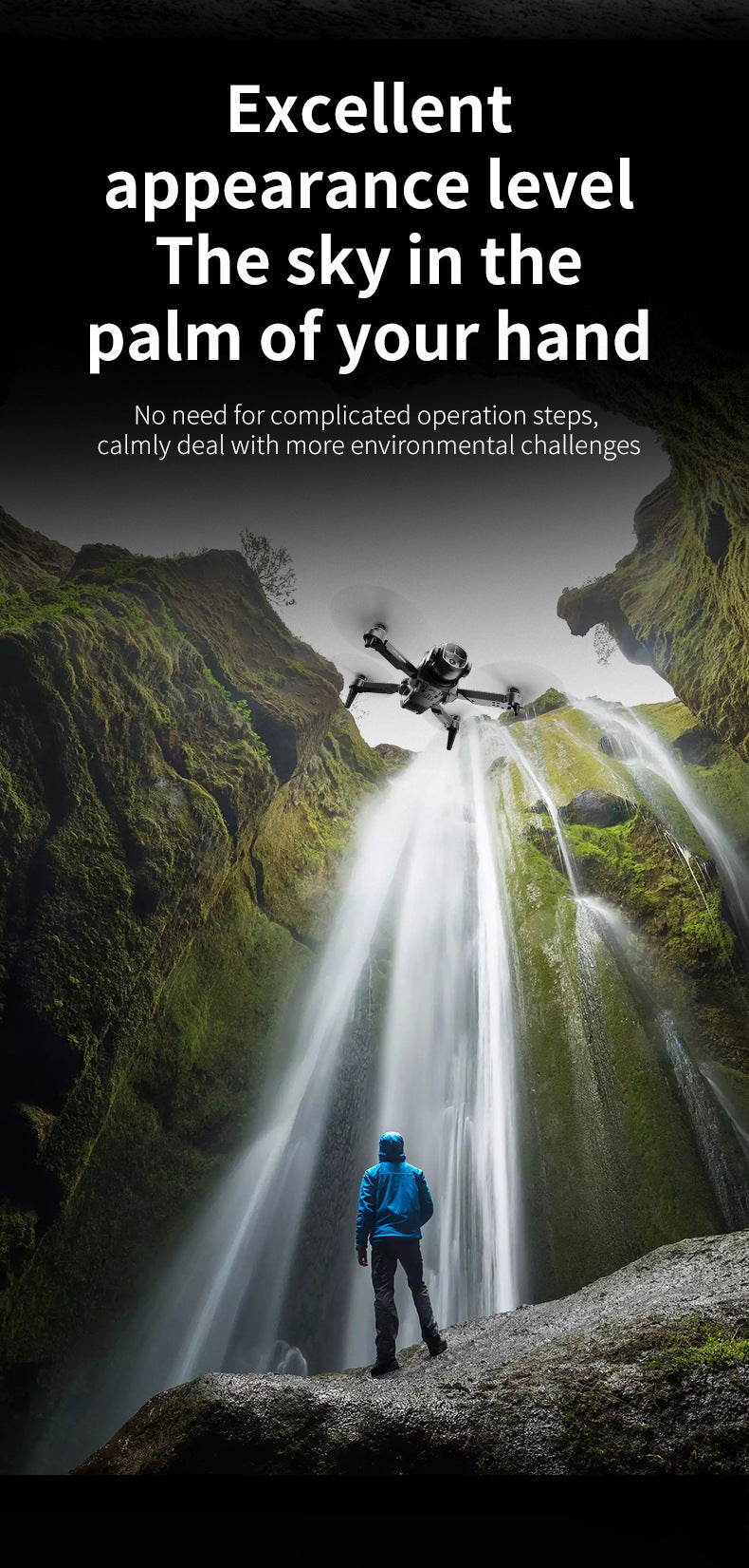 Cross-border Drone E4Foldable HD Aerial Photography Quadcopter VR Glasses Image Transmission Remote Control Airplane drone